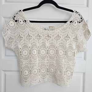 American Rag Cie Emmy Crocheted Lace Tank Top Size Small NWT 100% Cotton.
